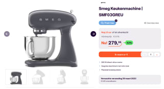 Smeg Keukenmachine SMF03GREU voor €279,95 bij iBOOD