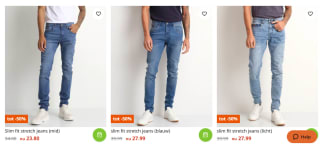 50% korting op alle jeans bij Terstal