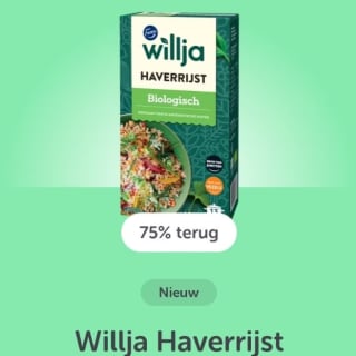 75% cashback op Willja Haverrijst via Tikkie