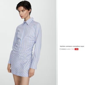 Vestido camisero cremallera rayas para Mujer por 7.99€