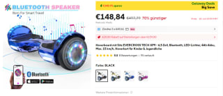 Hoverboards met Zitje 6,5" Bluetooth Muziek en LED Lichten voor €148,99 bij Aliexpress