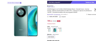HONOR Magic6 Lite 5G 8GB+256GB por 188,99€