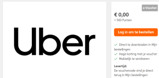 2 x 60% voordeel op een rit bij Uber (nieuwe gebruikers) voor 500 ING punten