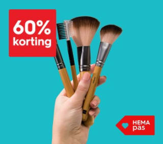 60% korting met je Hema pas op alle make-up kwasten