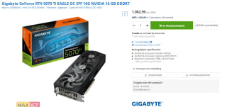 Gigabyte GeForce RTX 5070 Ti EAGLE OC videokaart voor €1082,96 bij Max ICT