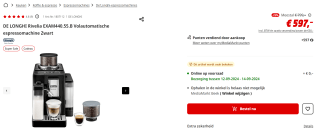 DE LONGHI Volautomatische espressomachines Rivelia Onyx Black voor €597 bij de Mediamarkt