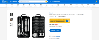 Kit Lernen con 115 puntas de precisión destornillador + puntas dados por $6.990