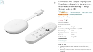 Google Chromecast met Google TV voor €29,99 bij Amazon