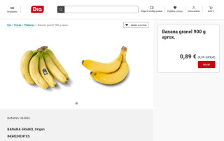 Banana granel 900 gramos aprox en DIA por 0,99€