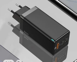 Baseus-cargador GaN de 65W por 31,34€