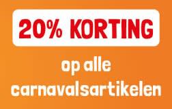 20% korting op alle Carnavalsartikelen bij Lobbes
