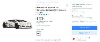 Hot Wheels Lamborghini Huracan Coupe en oferta