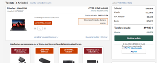 Lenovo ThinkPad L15 AMD G4 AMD Ryzen 3 PRO 7330U 16GB 512GB por 499€