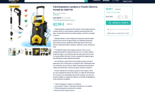Hidrolimpiadora Lavadora eléctrica portátil de 2300 PSI a solo 84,99€
