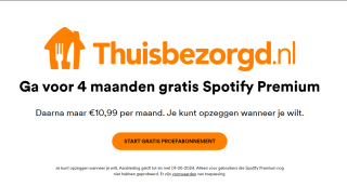 Spotify premium 4 maanden gratis via Thuisbezorgd