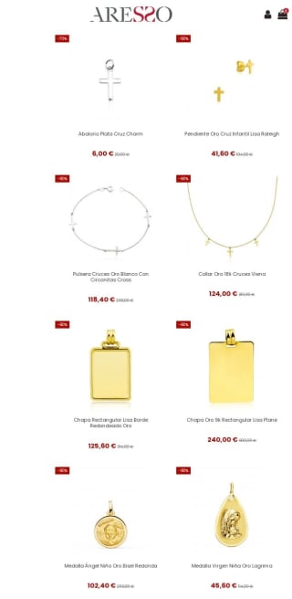 Ofertas Primera Comunión en Joyerías Aresso.