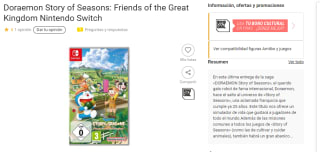 Doraemon Story of Seasons: Friends of the Great Kingdom - Nintendo Switch por 23.74€
