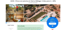 Finca con piscina en Sierra Málaga: 3 días para 2, por 265€