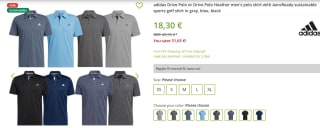 adidas Performance Adi Performance Poloshirt voor €18,30 bij Outlet46
