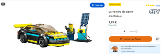LEGO 60383 City - La Voiture de Sport Électrique à 9,99€