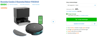 iRobot Roomba Combo 2 Essential robotstofzuiger voor €229 bij Coolblue