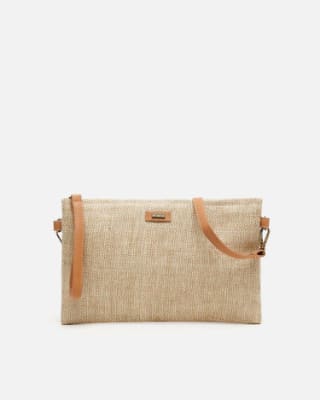 Bolso bandolera efecto rafia con asa de mano por 5,10€