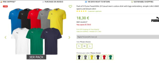 3-pack Puma TeamGOAL 23 Casuals T-Shirt voor €18,30 bij Outlet46