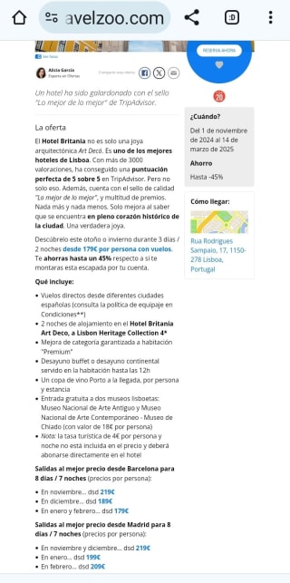 Lisboa 3 días con Vuelos desde 179€.