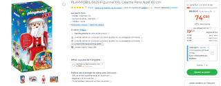 PLAYMOBIL 6629 Figurine XXL Géante Père Noël 60 cm à 74,90€