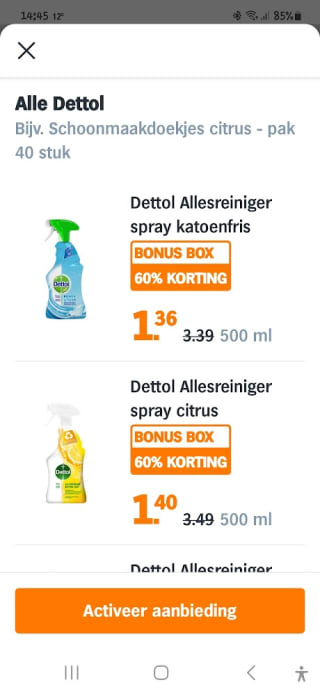 60% korting op Dettol producten bij de AH