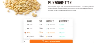 1 kg Pijnboompitten voor €27,45 bij Noten.nl