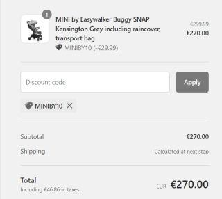 10% korting op MINI kinderwagen by Easywalker, incl. de sale