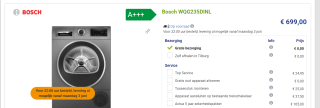 Bosch WQG235DINL Warmtepomp Droger voor €699 bij Beterwitgoed
