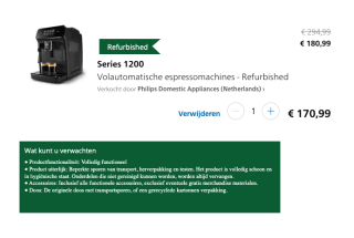 Philips 2200 serie EP2220/10 – Espressomachine – Zwart voor €235,45 bij Amazon