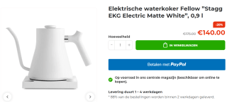 FELLOW - Stagg EKG waterkoker - 0,9L voor €140 bij Coffeefriend