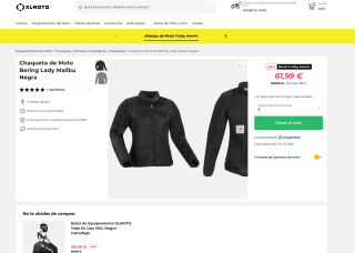 Black Friday Chaqueta motera Bering Lady Malibu Negra Mujer por solo 61,99€