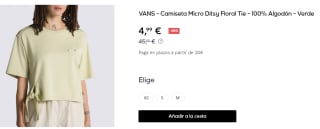 Camiseta para Mujer Vans Micro Ditsy Floral Tie por 4.99€