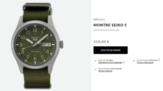 Montre Seiko 5 Sport SRP33K1 à 310€