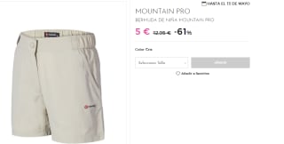 Bermuda para Peques Mountain Pro por 5€