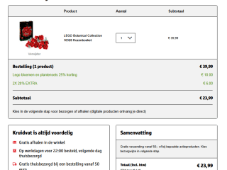 LEGO Icons Rozenboeket - Botanical Collection voor €23,99 bij Kruidvat