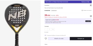 Pala de Padel Enebe Cross Amarillo 2022 por 28,45€ (cuenta nueva por 17,07€)