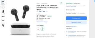 Audífonos inalámbrico Echo Buds 2023 por $1,396.89 en Mercado Libre