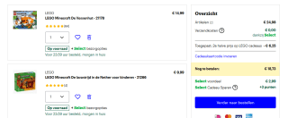 2e halve prijs op geselecteerde Lego cadeaus bij Bol