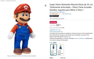 Super Mario Nintendo Peluche Mario 35cm Articulado por solo 19,49€