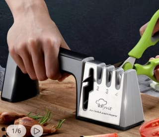 Afilador de cuchillos 4 en 1 con revestimiento de diamante por 6,37€