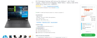 PC Portable Gamer HP Victus 16-r0024nf à 799,99€
