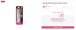 3 Pack Plumas Gelly Roll Sakura Neón por $9 | Office Depot