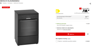 Bosch fornuis HLN39A060U voor €718,14 bij de Mediamarkt