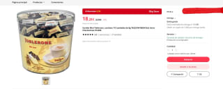 Surtido Mini Toblerone, contiene 113 unidades de 8g  por 18,28€