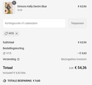 15% korting op alles (ook sale) bij Stretchshop